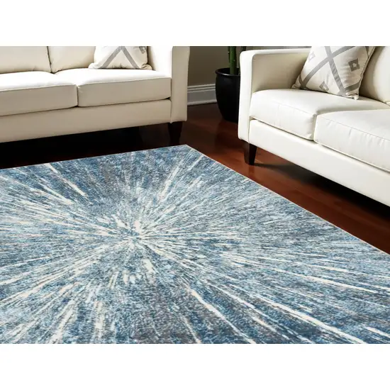 Blue Abstract Area Rug Photo 1