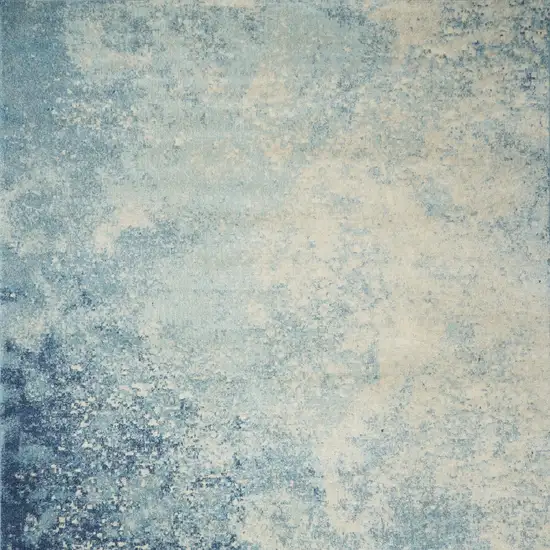 Blue Abstract Power Loom Area Rug Photo 4