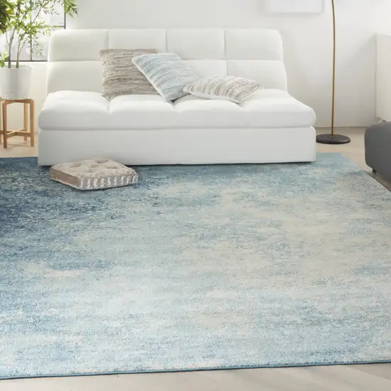 Blue Abstract Power Loom Area Rug Photo 4