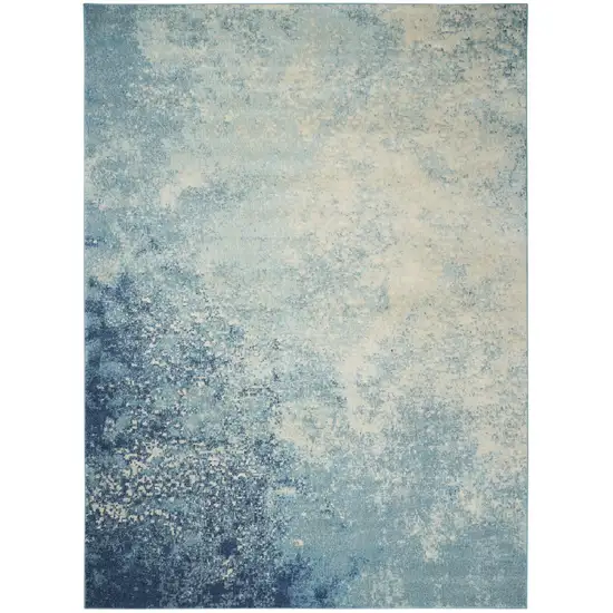 Blue Abstract Power Loom Area Rug Photo 1