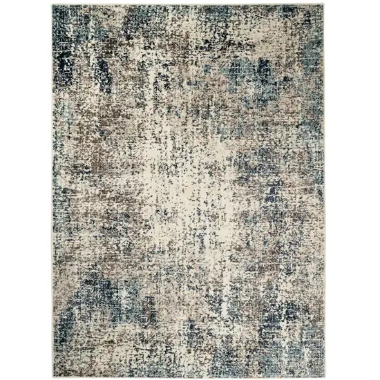 Blue Abstract Power Loom Area Rug Photo 1