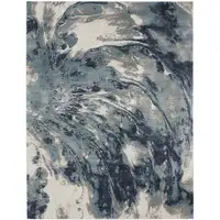 Photo of Blue Abstract Power Loom Area Rug