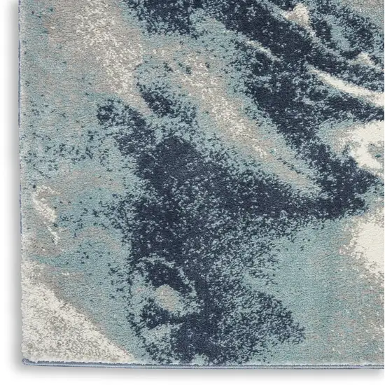 Blue Abstract Power Loom Area Rug Photo 9