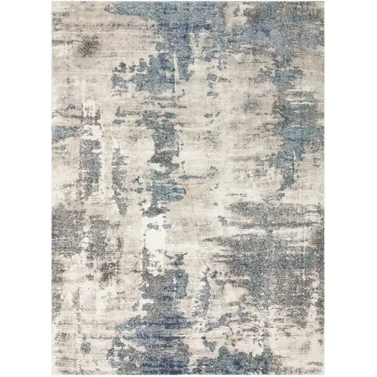 Blue Abstract Power Loom Area Rug Photo 4