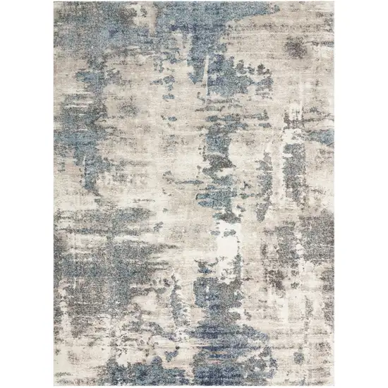 Blue Abstract Power Loom Area Rug Photo 2