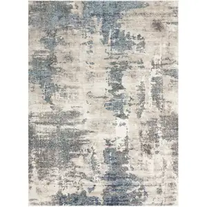 Photo of Blue Abstract Power Loom Area Rug