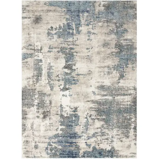 Blue Abstract Power Loom Area Rug Photo 4