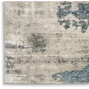 Photo of Blue Abstract Power Loom Area Rug