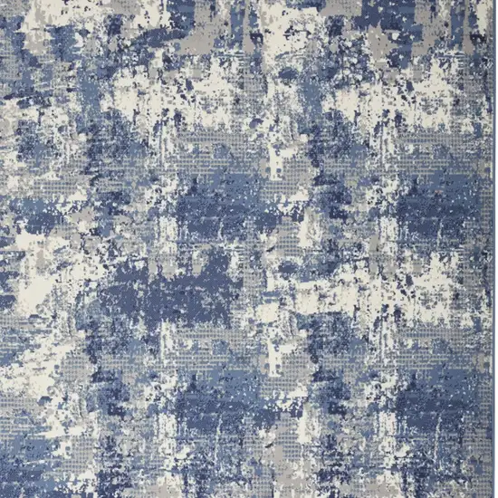 Blue Abstract Power Loom Area Rug Photo 6