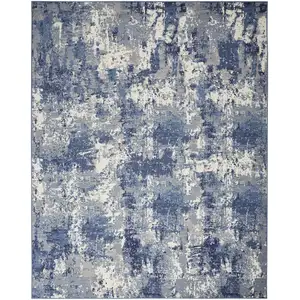 Photo of Blue Abstract Power Loom Area Rug