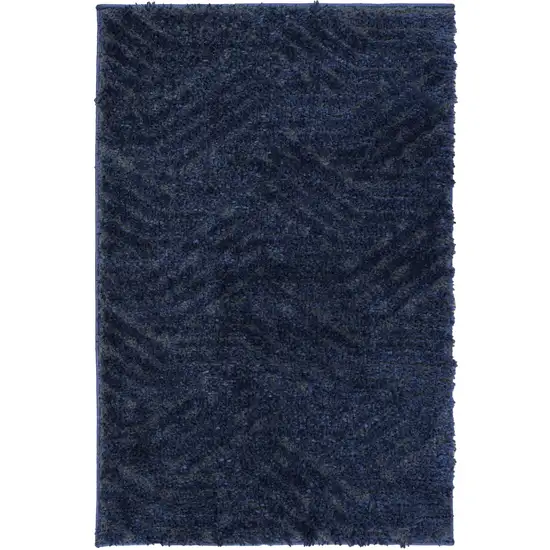 Blue Abstract Power Loom Area Rug Photo 2