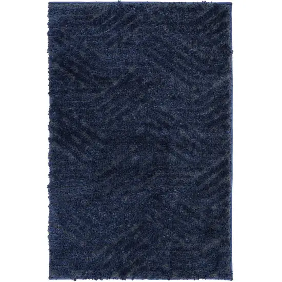 Blue Abstract Power Loom Area Rug Photo 4