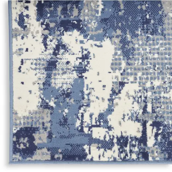 Blue Abstract Power Loom Area Rug Photo 6