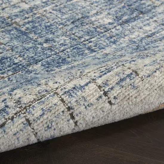 Blue Abstract Power Loom Distressed Non Skid Area Rug Photo 9