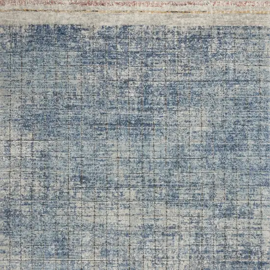 Blue Abstract Power Loom Distressed Non Skid Area Rug Photo 6