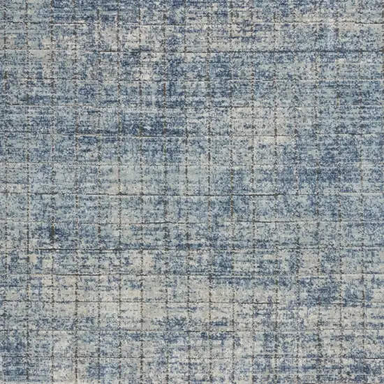 Blue Abstract Power Loom Distressed Non Skid Area Rug Photo 3