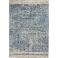 Photo of Blue Abstract Power Loom Distressed Non Skid Area Rug