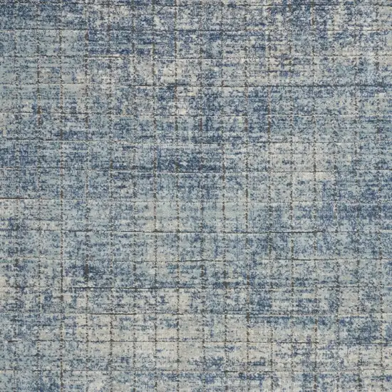 Blue Abstract Power Loom Distressed Non Skid Area Rug Photo 3