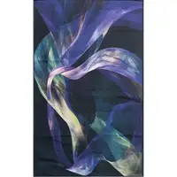 Photo of Blue Abstract Power Loom Non Skid Area Rug