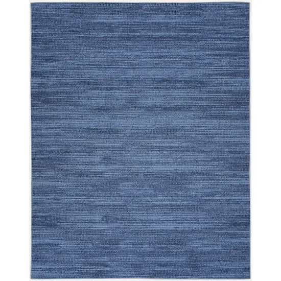 Blue Abstract Power Loom Washable Non Skid Area Rug Photo 1