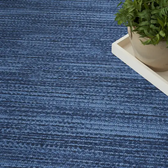 Blue Abstract Power Loom Washable Non Skid Area Rug Photo 7