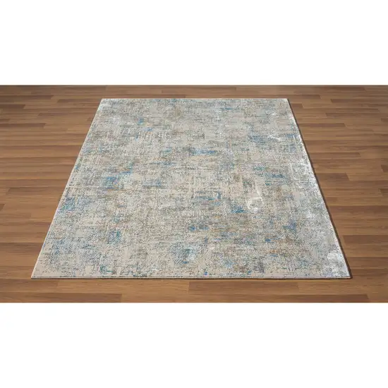 Blue Abstract Runner Rug Photo 4