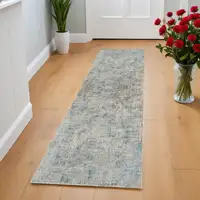 Photo of Blue Abstract Runner Rug