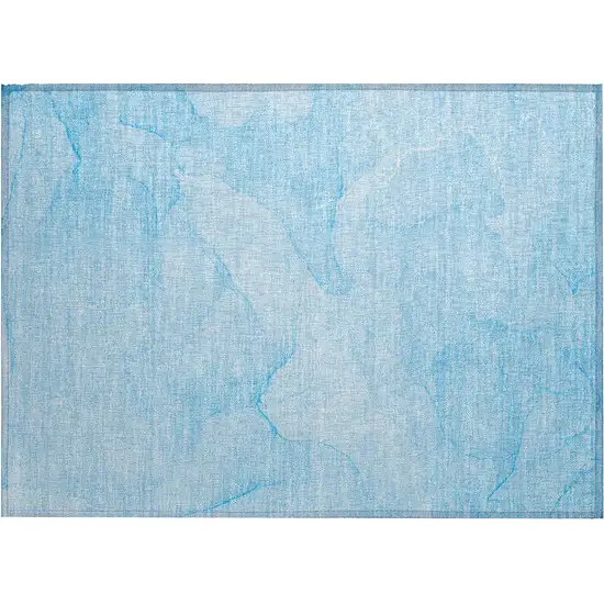 Blue Abstract Washable Non Skid Indoor Outdoor Area Rug Photo 2