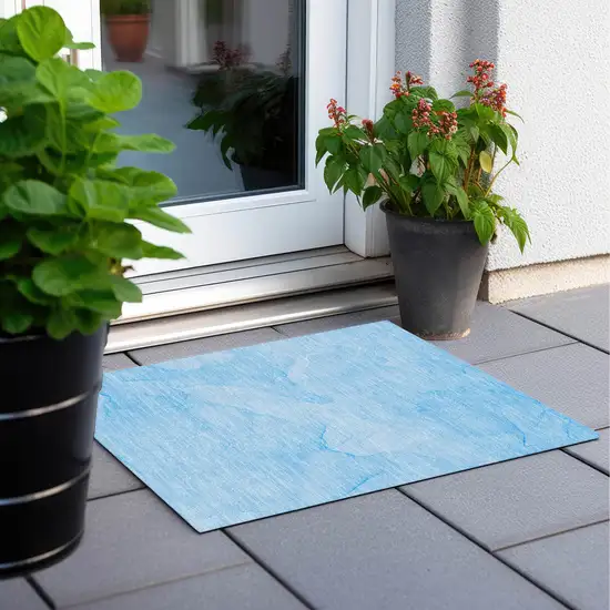 Blue Abstract Washable Non Skid Indoor Outdoor Area Rug Photo 8