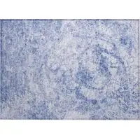 Photo of Blue Abstract Washable Non Skid Indoor Outdoor Area Rug