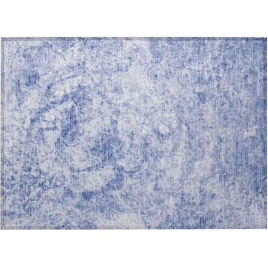 Blue Abstract Washable Non Skid Indoor Outdoor Area Rug Photo 4