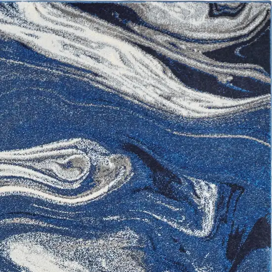 Blue Abstract Waves Area Rug Photo 1