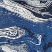 Photo of Blue Abstract Waves Area Rug
