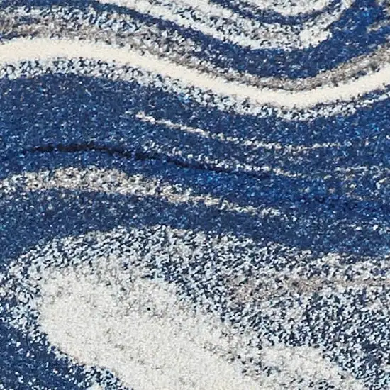 Blue Abstract Waves Area Rug Photo 2