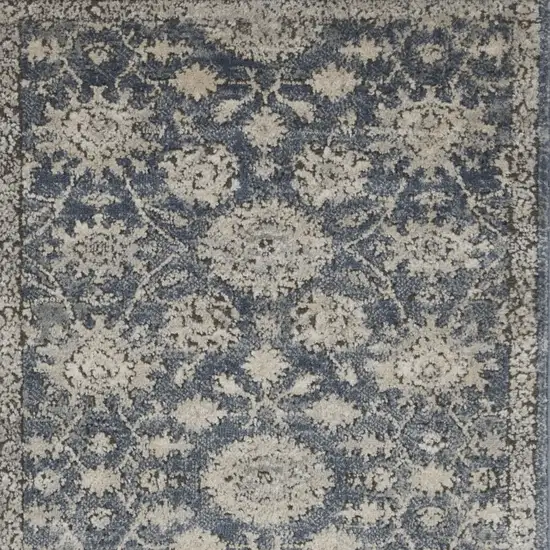 Blue And Beige Oriental Non Skid Area Rug Photo 8