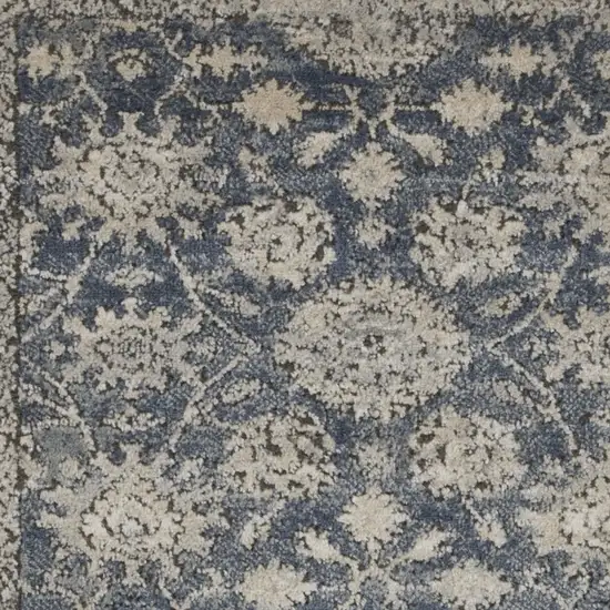 Blue And Beige Oriental Non Skid Area Rug Photo 7