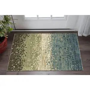 Photo of Blue And Brown Abstract Area Rug