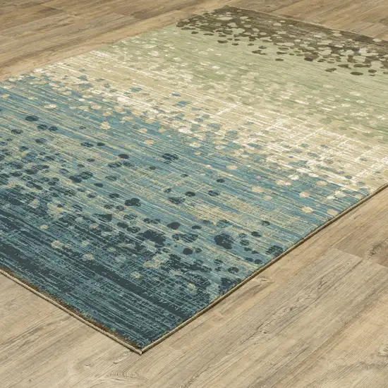 Blue And Brown Abstract Area Rug Photo 4