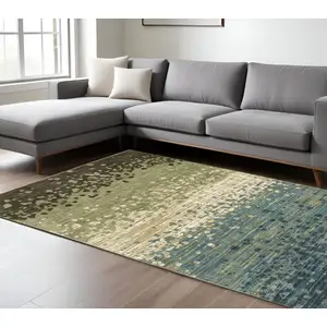 Photo of Blue And Brown Abstract Area Rug