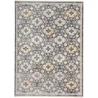 Photo of Blue And Gold Floral Stain Resistant Area Rug