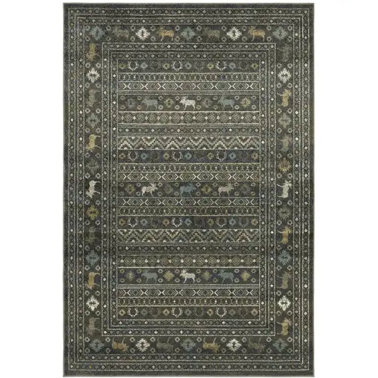 Blue And Gold Southwestern Area Rug Photo 2