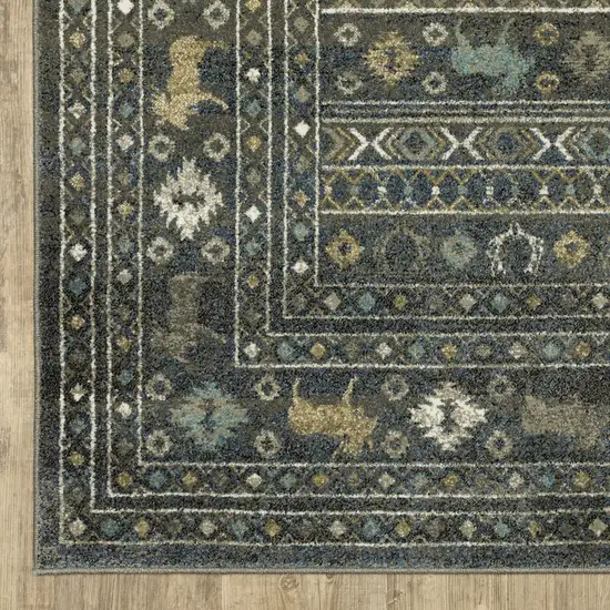 Blue And Gold Southwestern Area Rug Photo 8