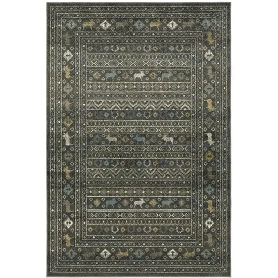 Blue And Gold Southwestern Area Rug Photo 4