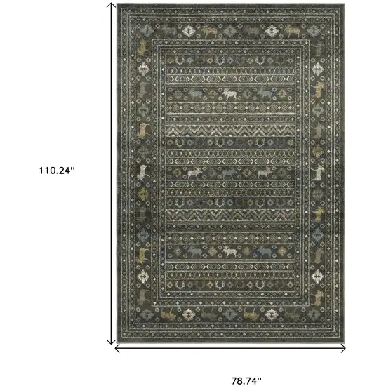 Blue And Gold Southwestern Area Rug Photo 3