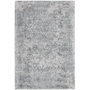 Photo of Blue And Gray Abstract Hand Woven Area Rug