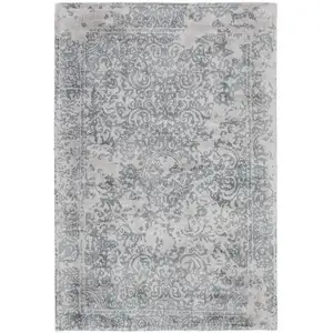 Photo of Blue And Gray Abstract Hand Woven Area Rug