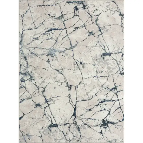 Blue And Gray Abstract Stain Resistant Area Rug Photo 1