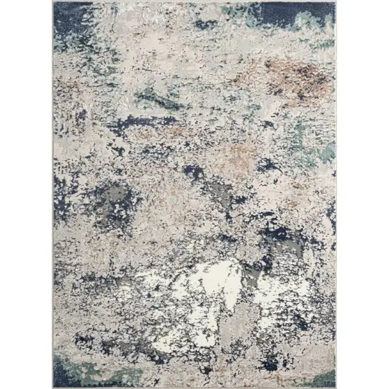 Blue And Gray Abstract Stain Resistant Area Rug Photo 1