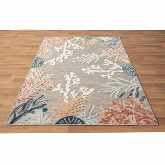 Blue And Gray Abstract Stain Resistant Indoor Outdoor Area Rug Photo 2