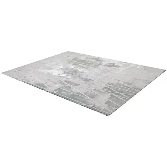 Blue And Gray Abstract Washable Non Skid Area Rug Photo 2